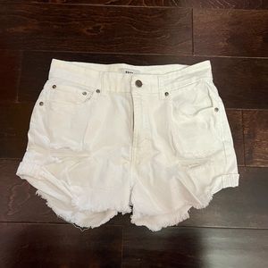 White jean shorts